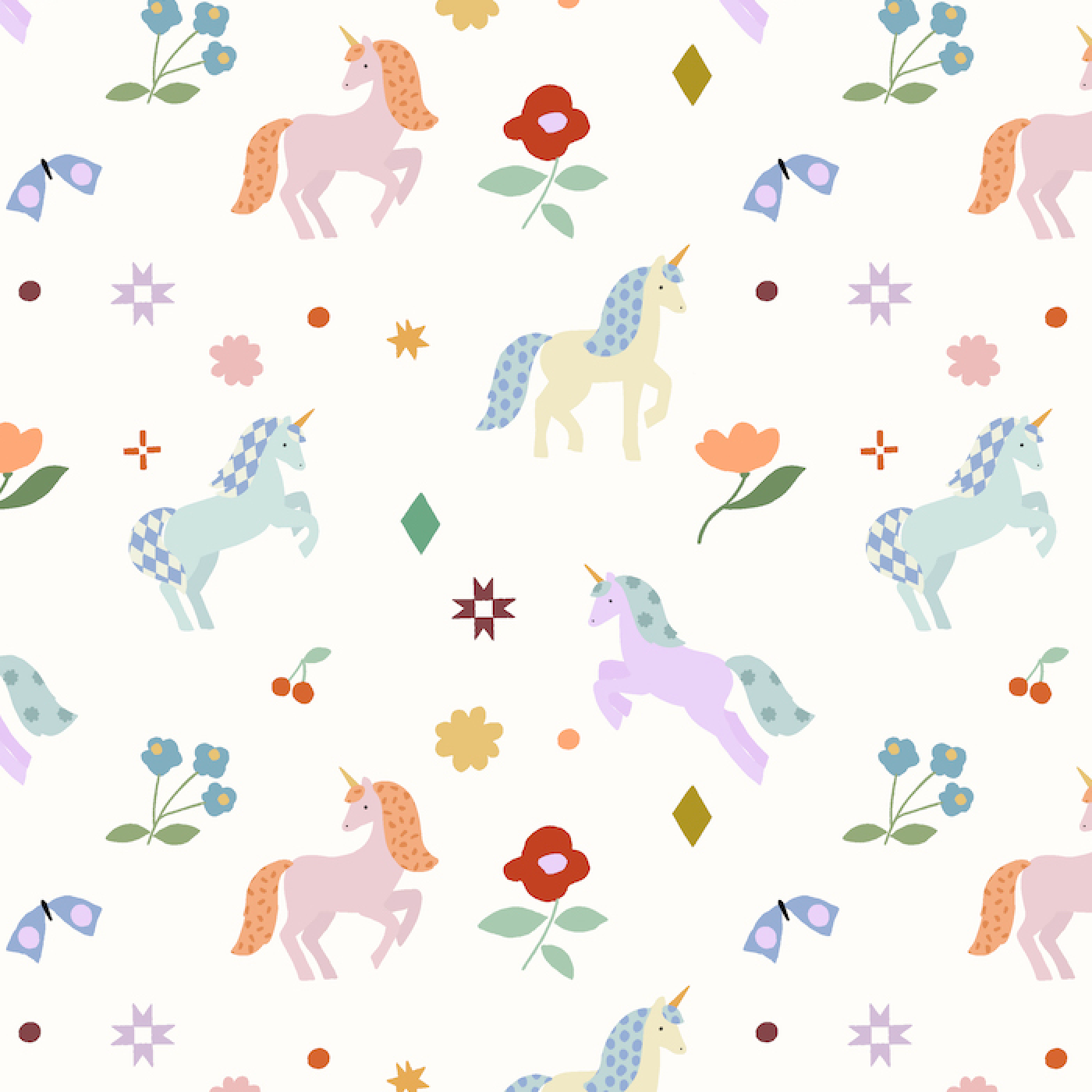Unicorn Party Wallpaper Repeat Pattern - Munks and Me Wallpaper
