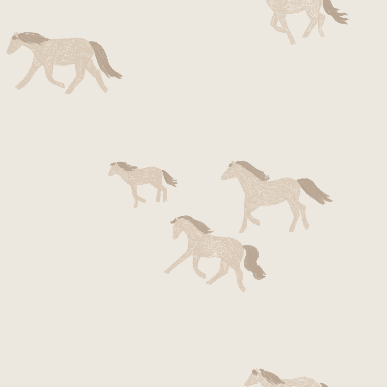 Winter Wild Horses Wallpaper Repeat Pattern | Sample - Munks and Me Wallpaper