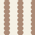 The Scallop Stripe Wallpaper Latte by munks and me features vertical brown lines on a cream background, reminiscent of nursery wallpaper. Each line has evenly spaced connected circles, offering a beaded look perfect for kids spaces.
