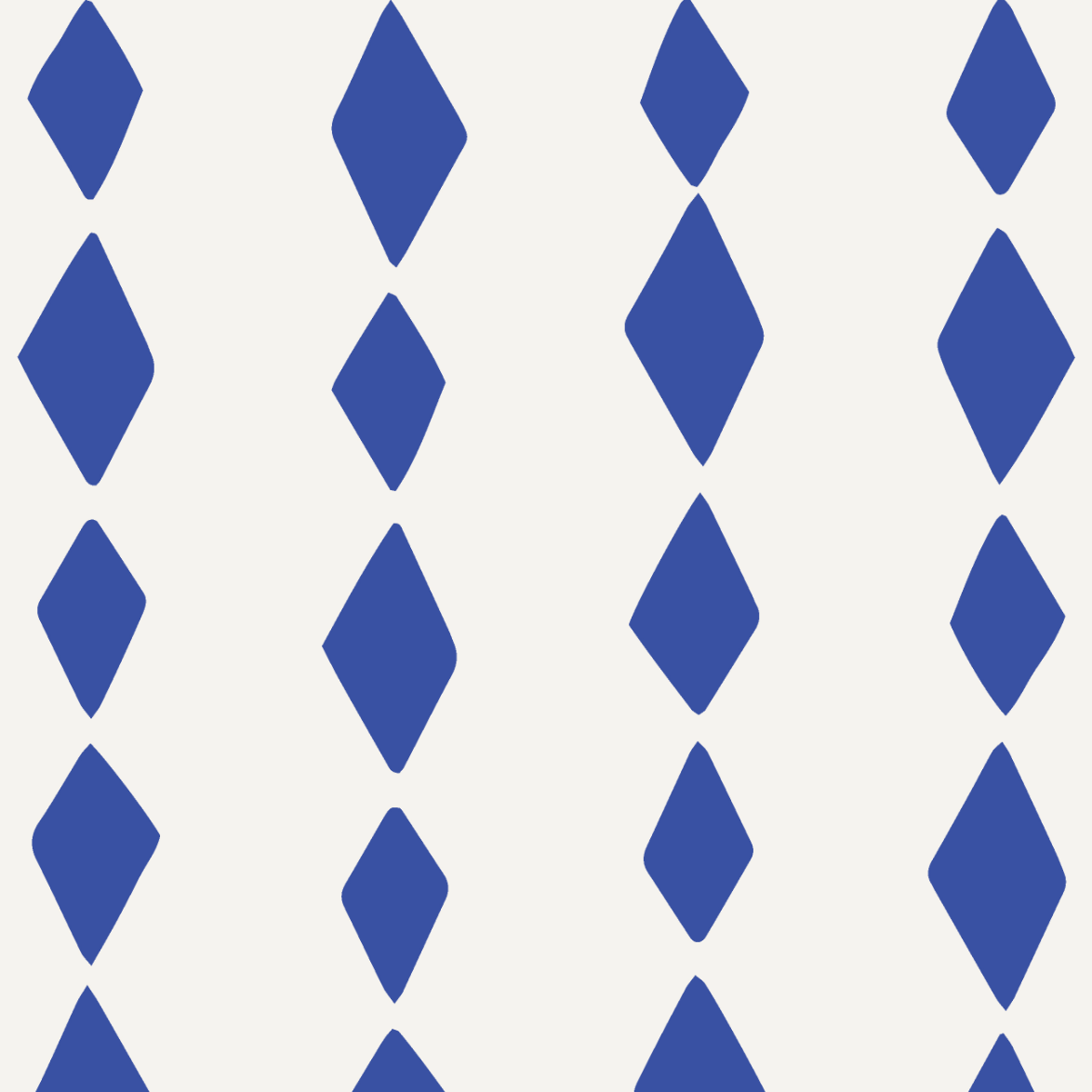 Royal blue diamonds form a striking pattern on white, similar to the Jolly Jester Wallpaper Repeat Pattern by munks and me, with staggered designs creating graceful diagonal lines as diamonds dance across the image.