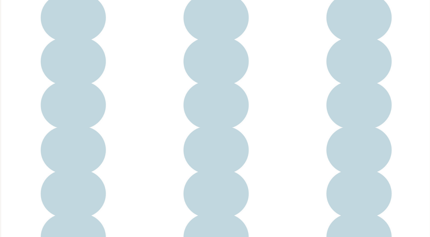 The Custom Blue Scallop Stripe V2 | Sample features three vertical stripes of overlapping light blue circles on a white background, offering refined color quality for a crisp, modern style.