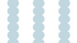 The Custom Blue Scallop Stripe V2 | Sample features three vertical stripes of overlapping light blue circles on a white background, offering refined color quality for a crisp, modern style.