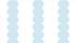 The Custom Blue Scallop Stripe V1 | Sample features light blue circles in three vertical columns of five, creating a crisp wallpaper pattern on a white background.