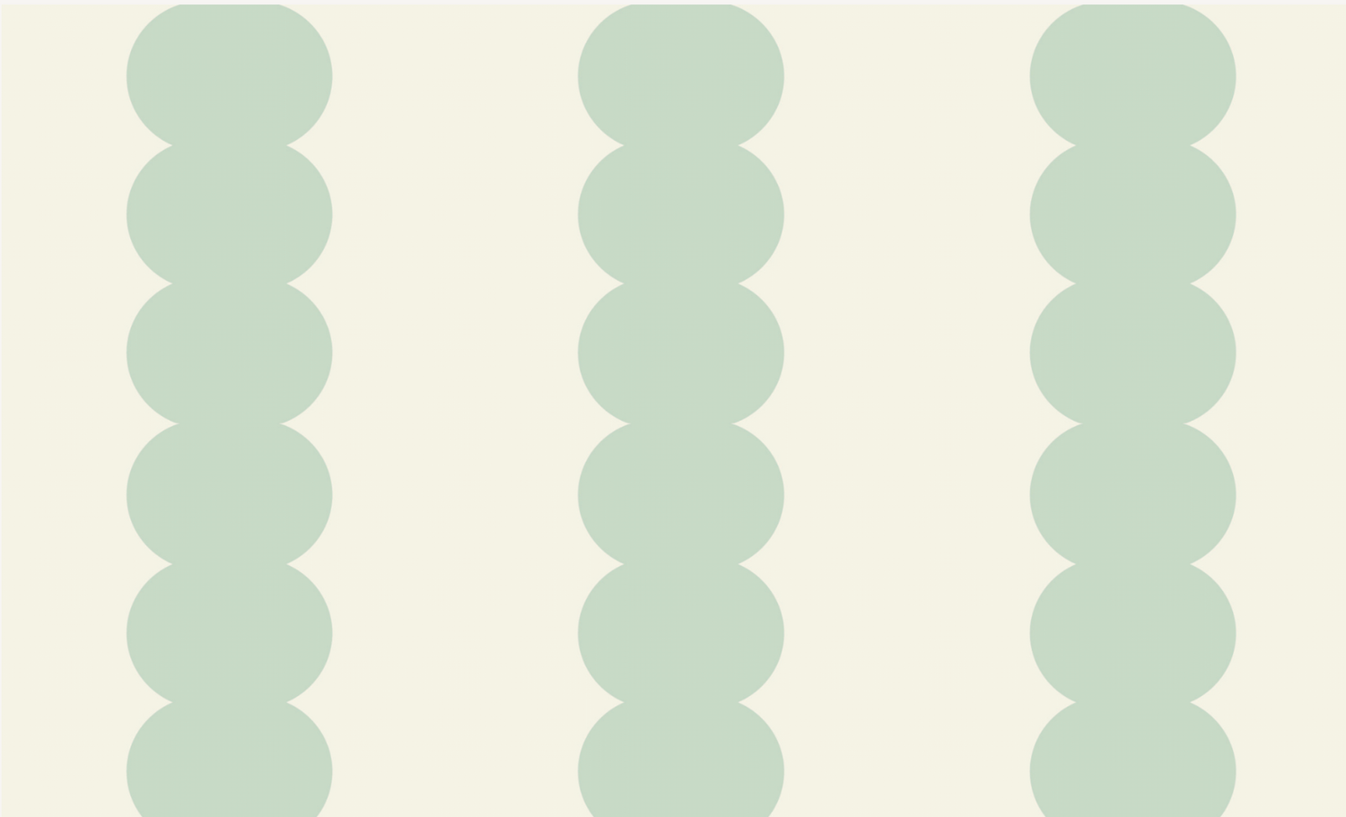 Custom Lick Green 50% | Sample features vertical rows of overlapping pale green circles on an off-white background, offering subtle elegance—ideal for custom wallpaper lovers seeking a minimal pattern.