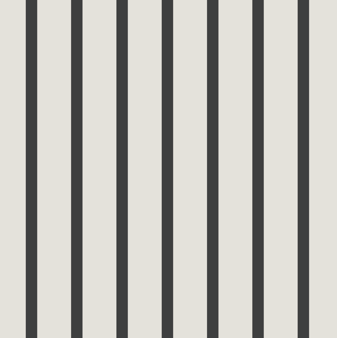 The munks and me Pinstripe Wallpaper Charcoal features an elegant design with evenly spaced vertical black stripes on a crisp white background, reminiscent of charcoal pinstripe wallpaper.