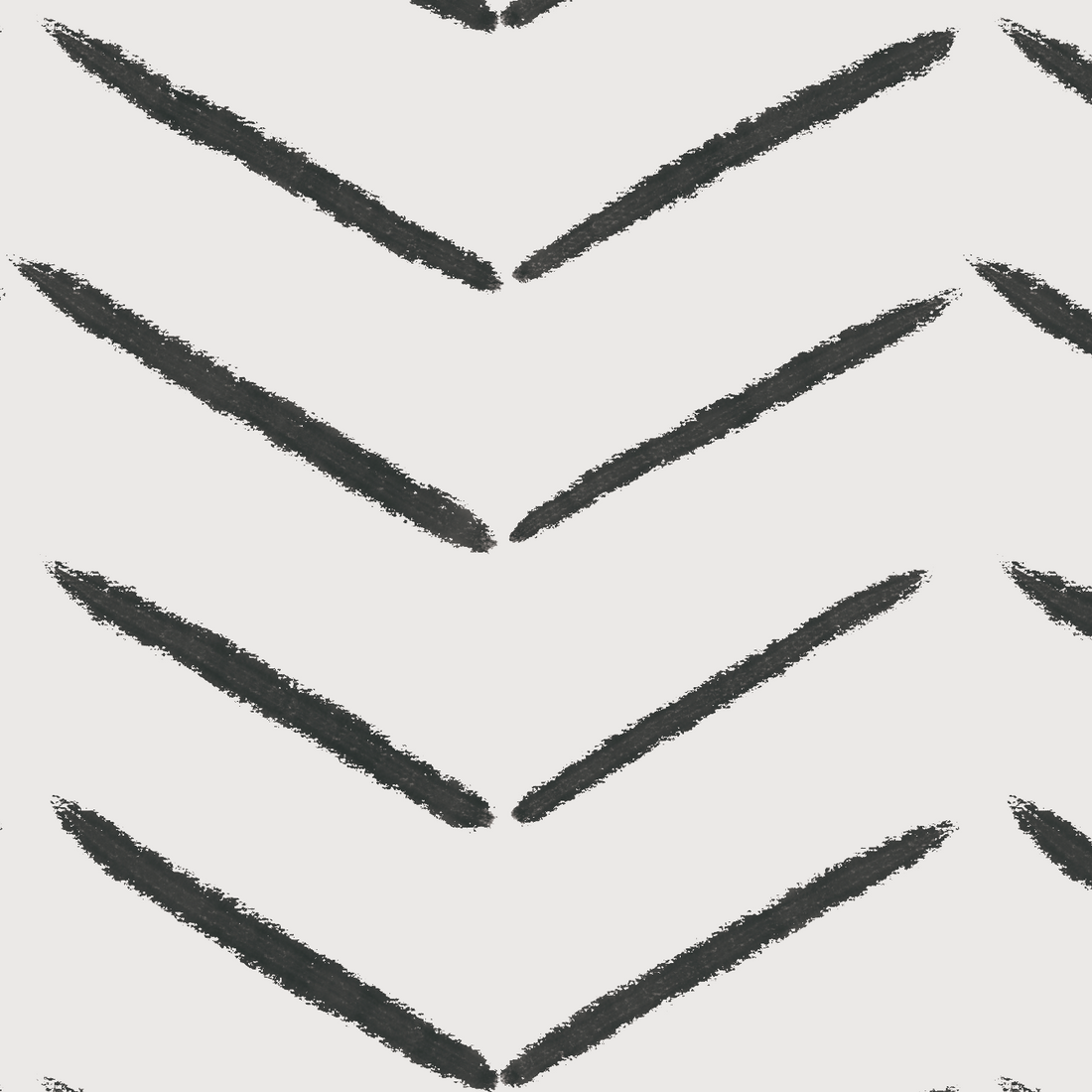 The Herringbone Wallpaper Repeat Pattern in Charcoal by munks and me showcases thick, charcoal V-shaped chevron lines on a white background, producing a bold zigzag effect that adds elegance to any interior design.