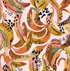 Introducing the munks and me Banana Party Wallpaper Repeat Pattern: a vibrant design featuring colorful banana peels in yellow, orange, pink, and green shades. Accented with black and pink spots on light pink, it adds a tropical, artistic vibe to any room.