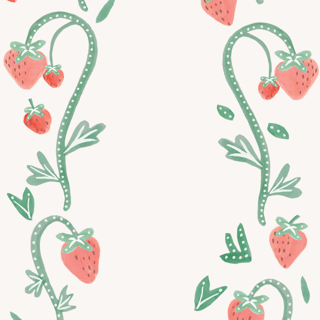 Strawberry Stripes Wallpaper Repeat Pattern