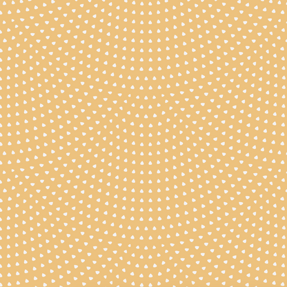 The Scallop Shell Wallpaper Yellow | Sample features small white dots in curved, wave-like patterns on a light orange background, adding movement and depth—perfect for online imagery or as a sample design.
