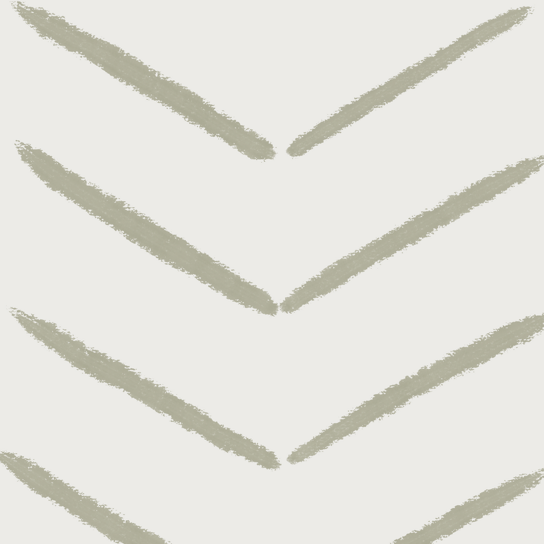 The Herringbone Wallpaper Repeat Pattern | Olive features five evenly spaced, hand-drawn light gray chevrons on white, creating a subtle, classic herringbone texture.
