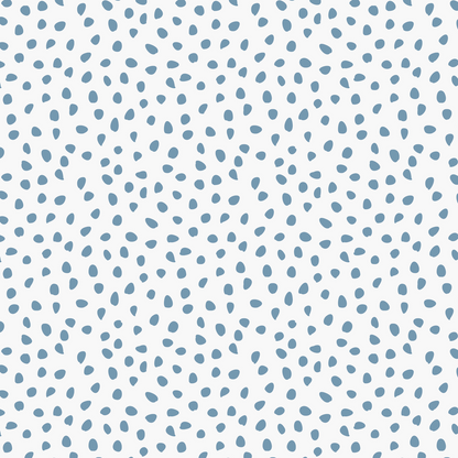 Blue Sprinkle Wallpaper | Sample features a seamless pattern of irregular blue dots on a light gray background, offering a modern, abstract look—perfect for wallpaper samples or elevating your online visuals with style and quality.