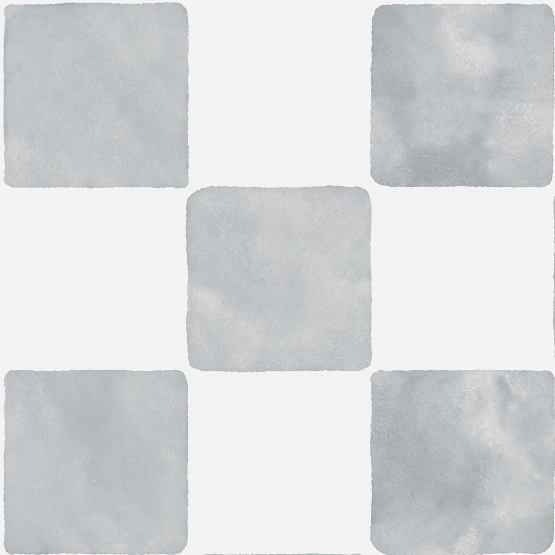 Six textured gray squares arranged in a grid add subtle personality to walls—a modern alternative to the Billys Checkered Wallpaper Repeat Pattern | Blue against a light gray background.