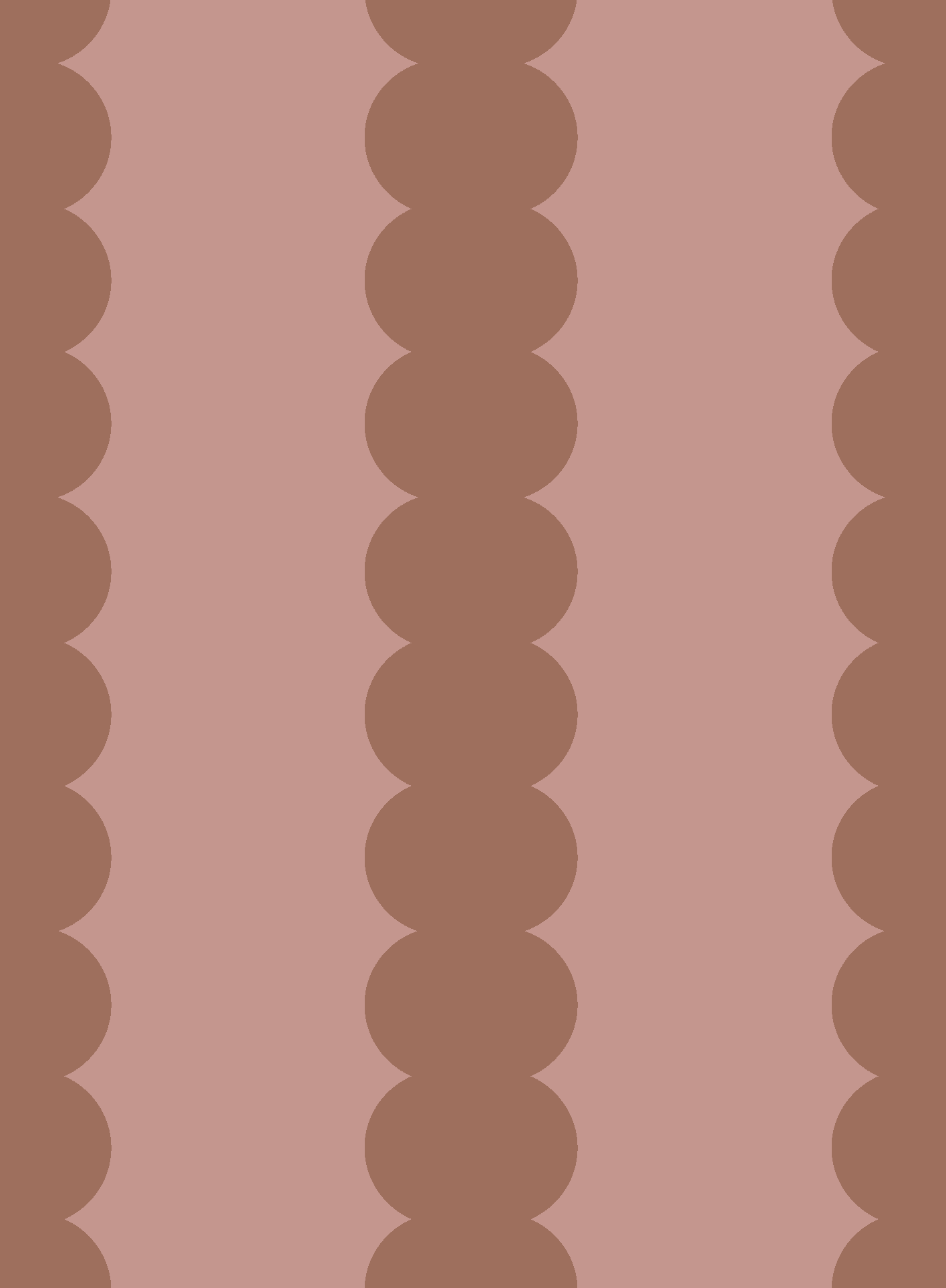 Scallop Stripe Wallpaper Toffee Rose features seamless vertical wavy brown lines on a pale pink background, creating a soft, retro look—ideal for cozy nurseries or as a stylish accent wall.