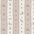 The Little Carousel Stripe Wallpaper, Rose features carousel horses, flowers, hearts, birds, bows, and geometric shapes in soft pastel tones on a cream and beige background—perfect for adding vintage circus charm to a nursery.