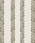 The Folk Scallop Stripe Wallpaper Sample in Olive & Mocha features vertical stripes that alternate between wavy green lines and thin brown lines on a cream background, creating a simple, repeating geometric pattern reminiscent of a stylish wallpaper sample.
