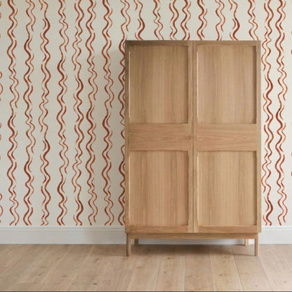wavy red wallpaper stripe