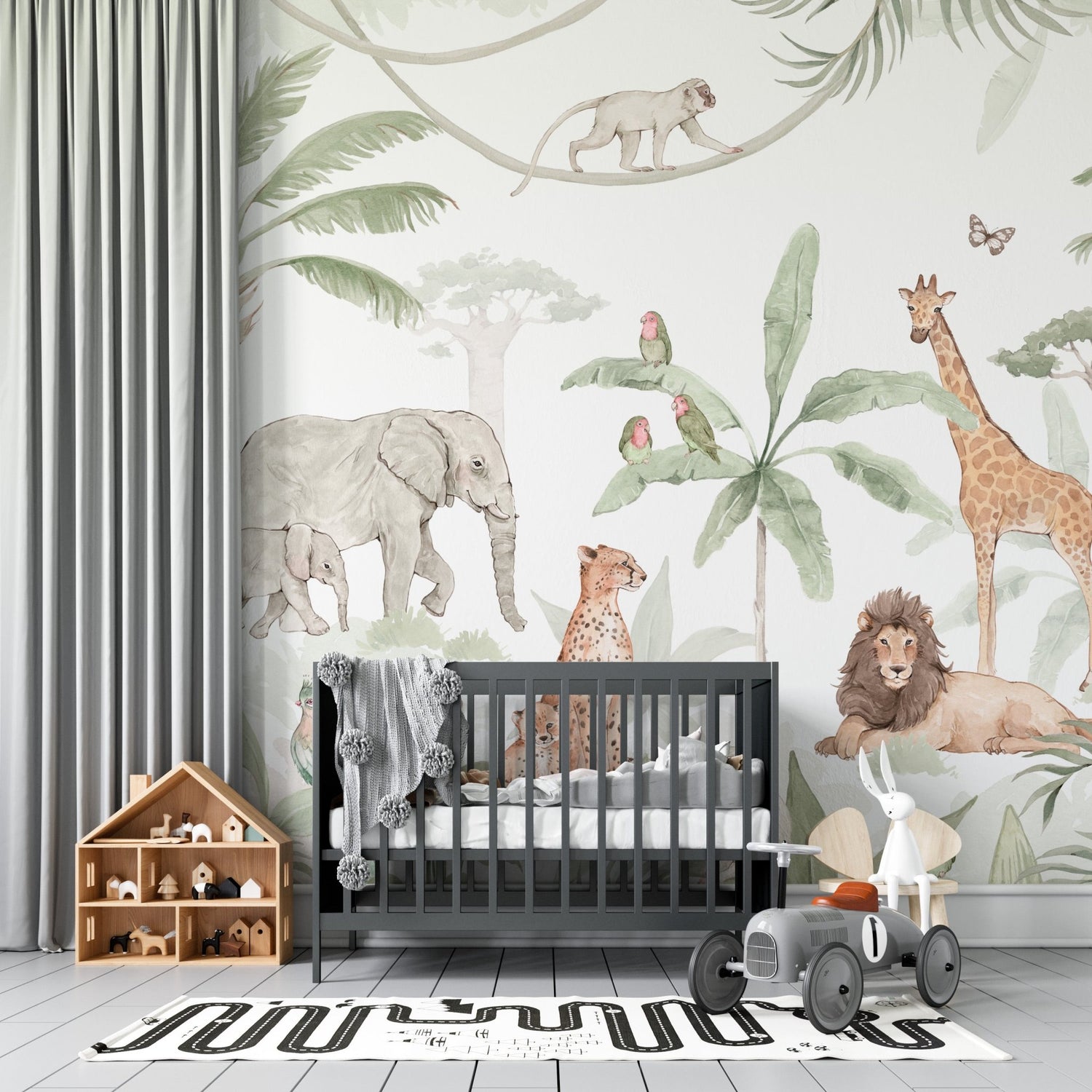 African Safari Wallpaper Mural | Sample - Munks and Me Wallpaper