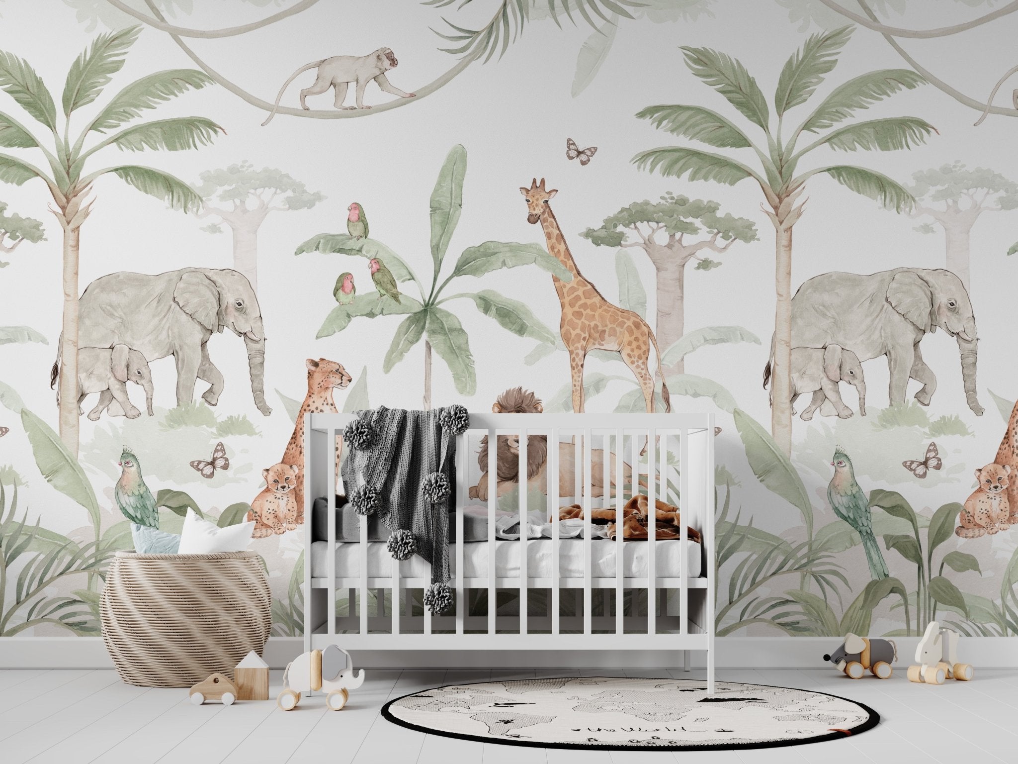 African Safari Wallpaper Mural | Sample - Munks and Me Wallpaper