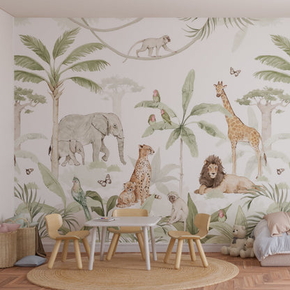 African Safari Wallpaper Mural - Munks and Me Wallpaper