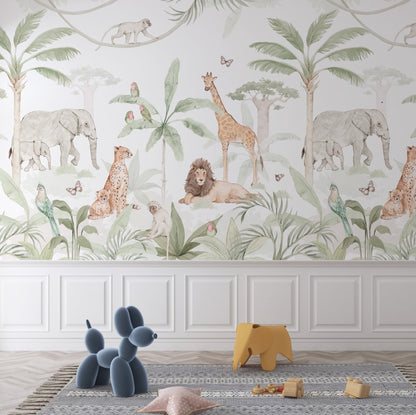 African Safari Wallpaper Mural - Munks and Me Wallpaper