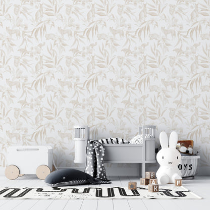 Australia Animal Wallpaper Repeat Pattern | Neutral - Munks and Me Wallpaper