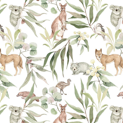 Australia Animal Wallpaper Repeat Pattern - Munks and Me Wallpaper