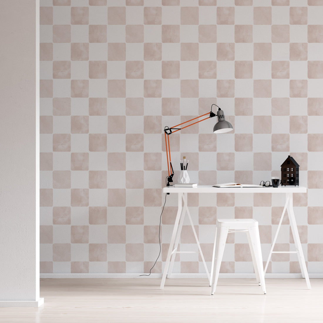 Billys Checkered  Wallpaper Pink | Sample - Munks and Me Wallpaper