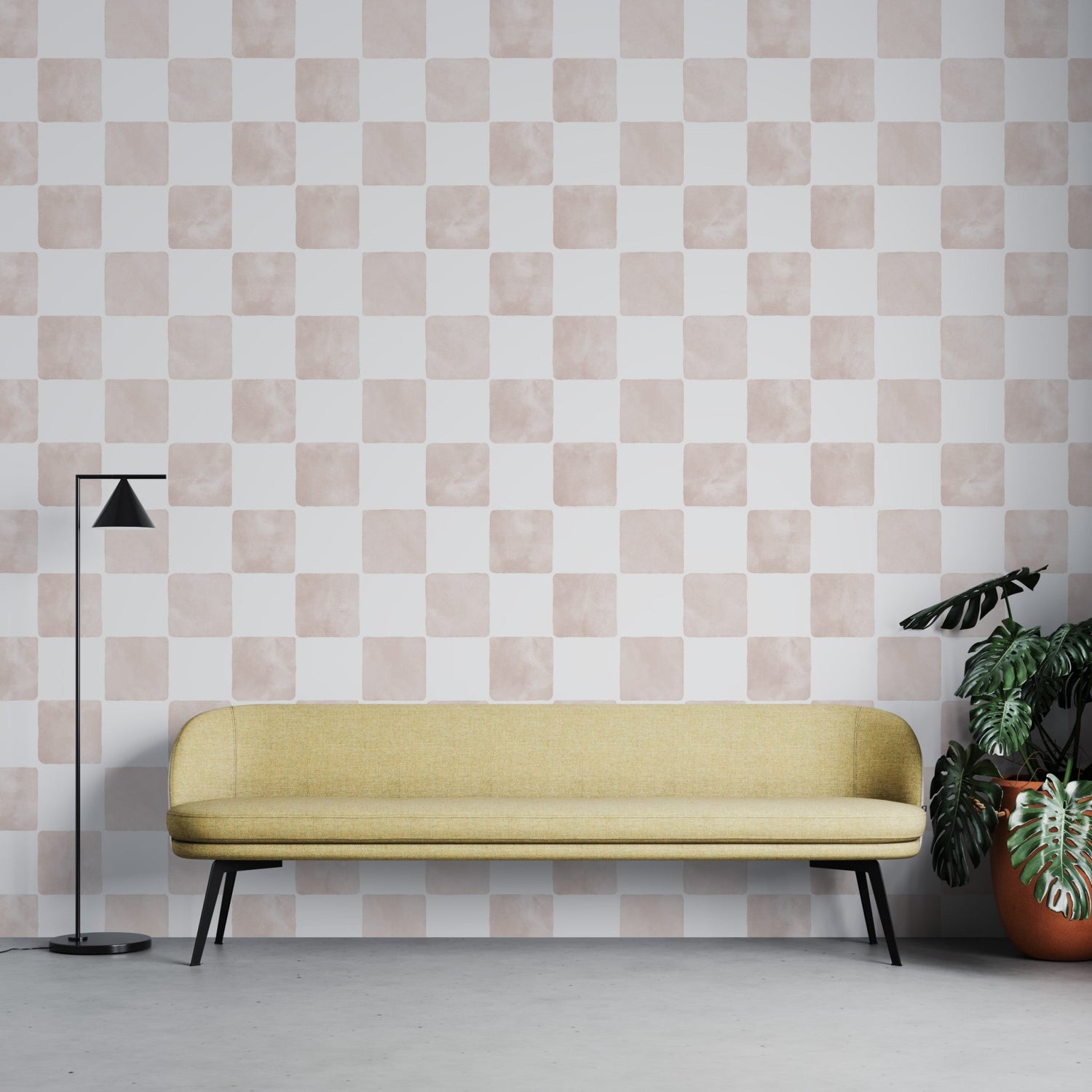 Billys Checkered Wallpaper Repeat Pattern | Pink - Munks and Me Wallpaper