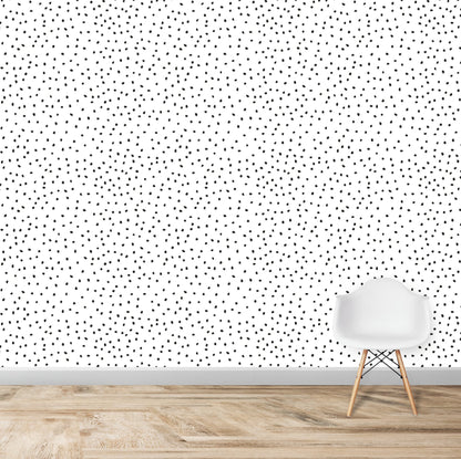 Black Cora Spotty Wallpaper | Sample - Munks and Me Wallpaper