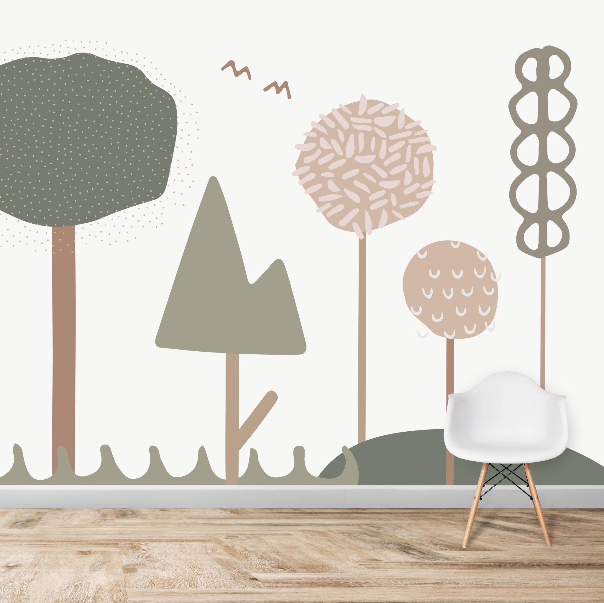 Bubblegum Forest Wallpaper Mural | Rose - Munks and Me Wallpaper