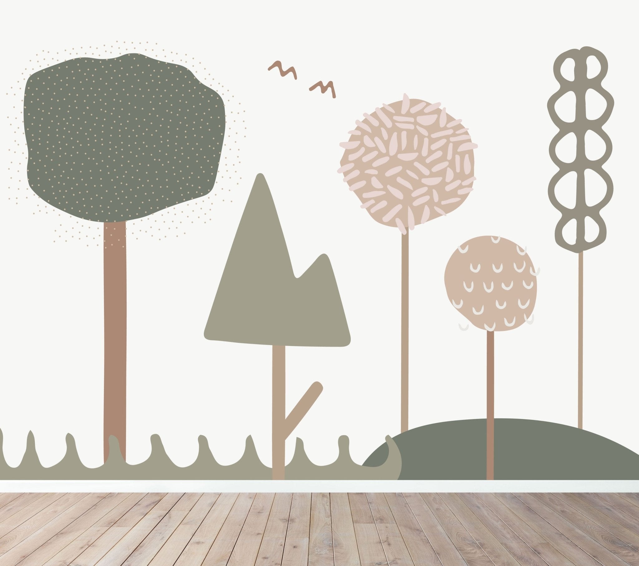 Bubblegum Forest Wallpaper Mural | Rose - Munks and Me Wallpaper