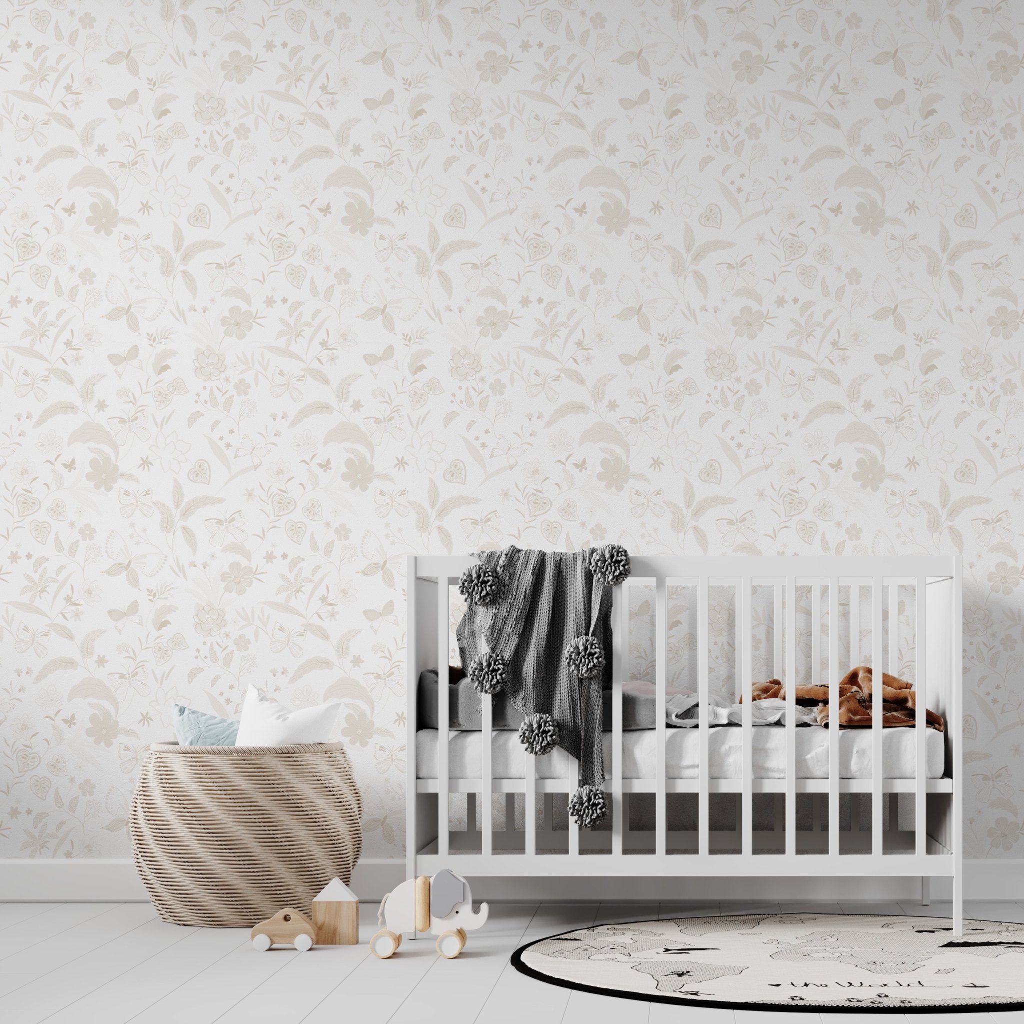 Butterfly Garden Wallpaper Repeat Pattern | Neutral : Munks and Me ...