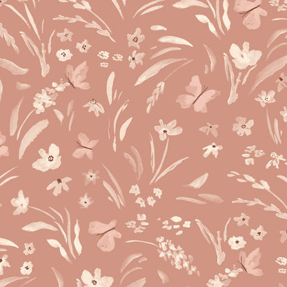 Butterfly Meadowland Wallpaper Repeat Pattern Terracotta - Munks and Me Wallpaper