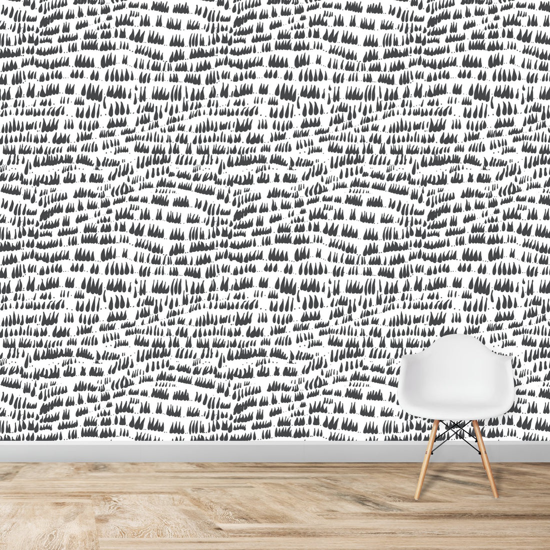 Charcoal Daphne Drops Wallpaper | Sample - Munks and Me Wallpaper