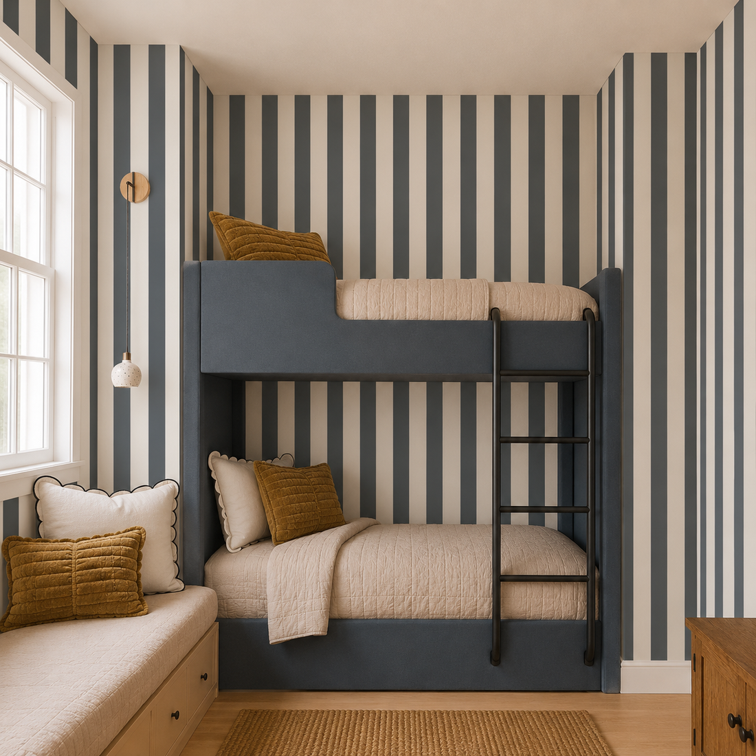 circus stripe denim wallpaper