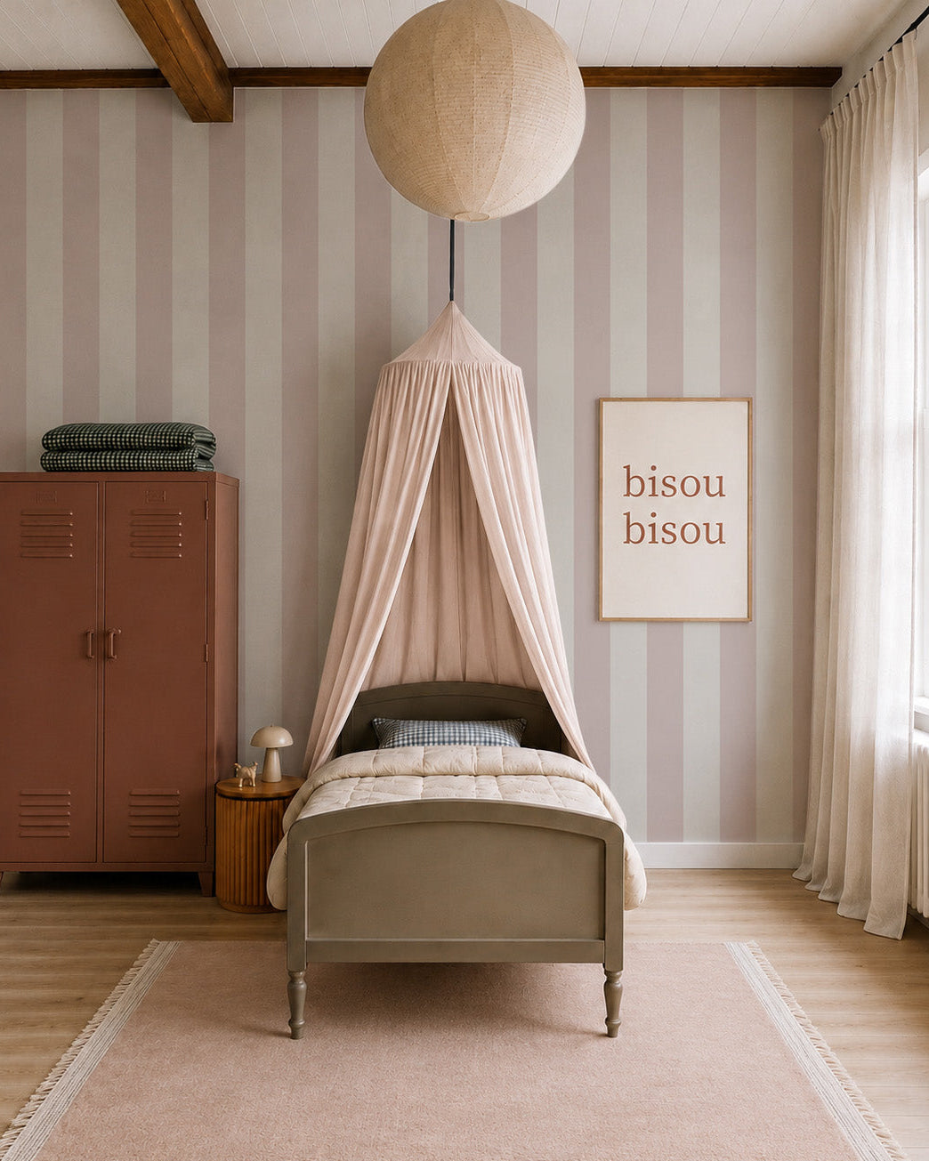circus stripe rose wallpaper