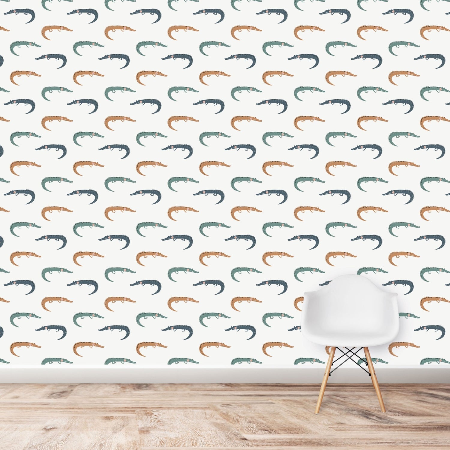 Crocodile Wallpaper Repeat Pattern - Munks and Me Wallpaper