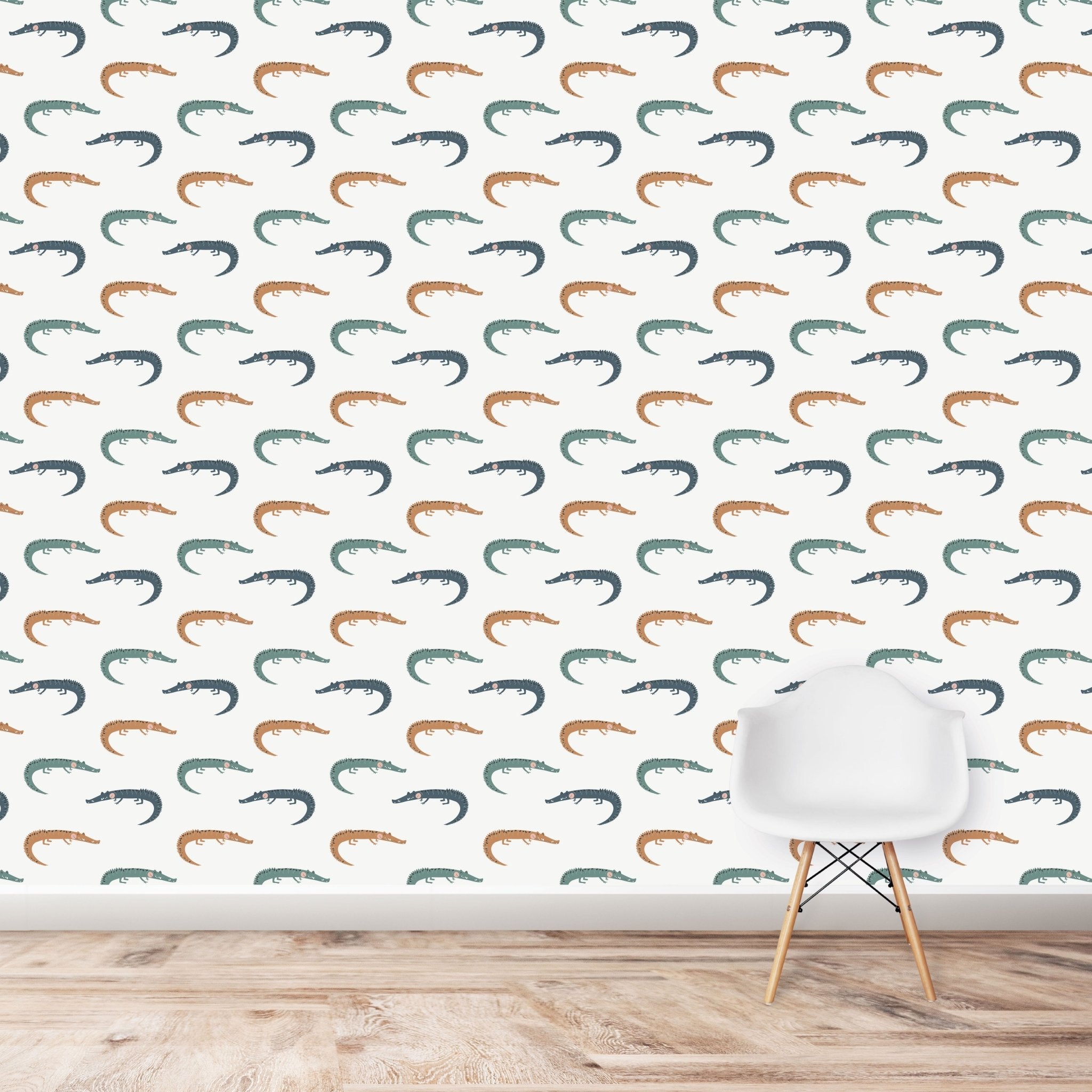 Crocodile Wallpaper Repeat Pattern - Munks and Me Wallpaper