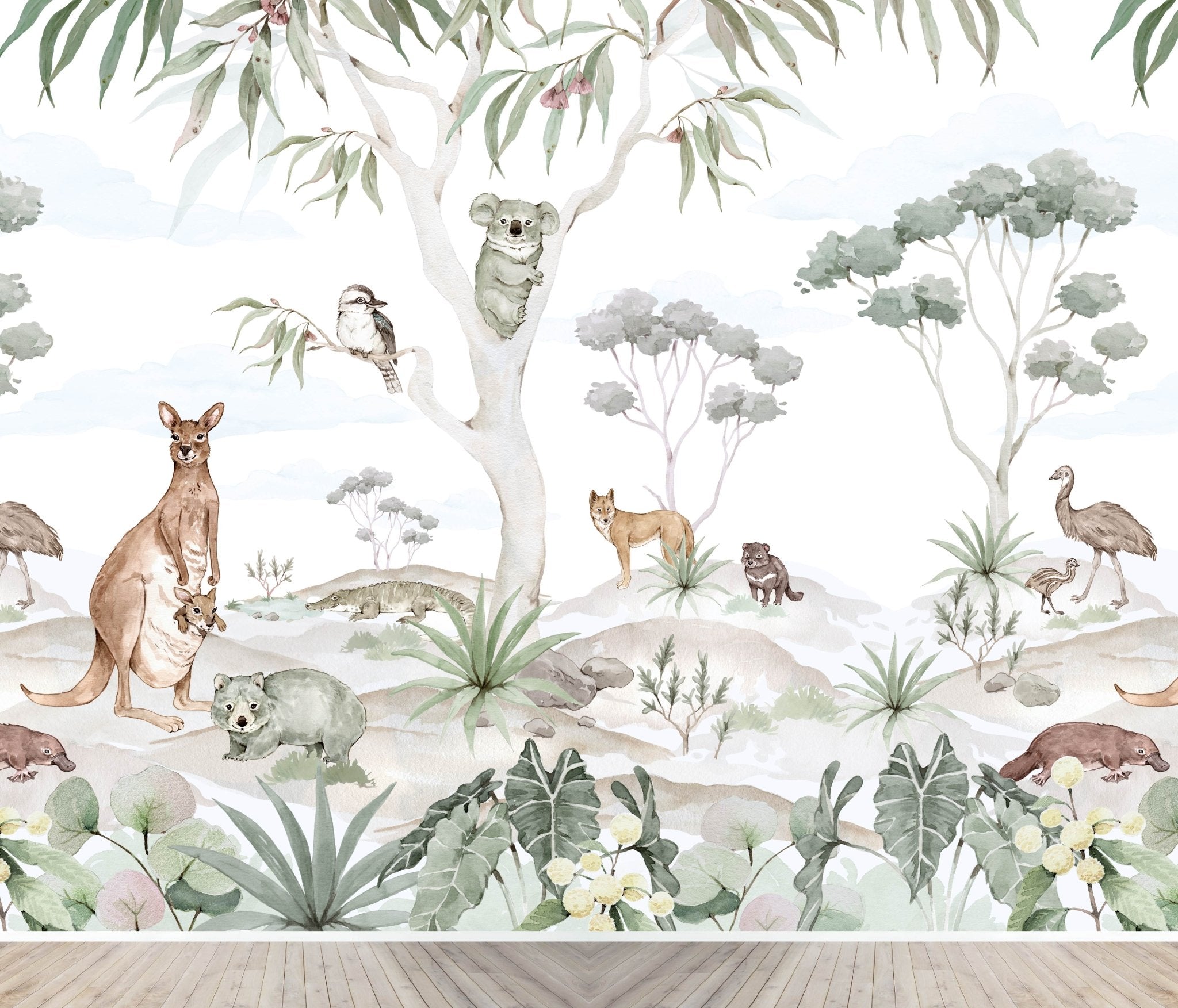 Custom Australia Animal Mural | H238cm x W301cm - Munks and Me Wallpaper