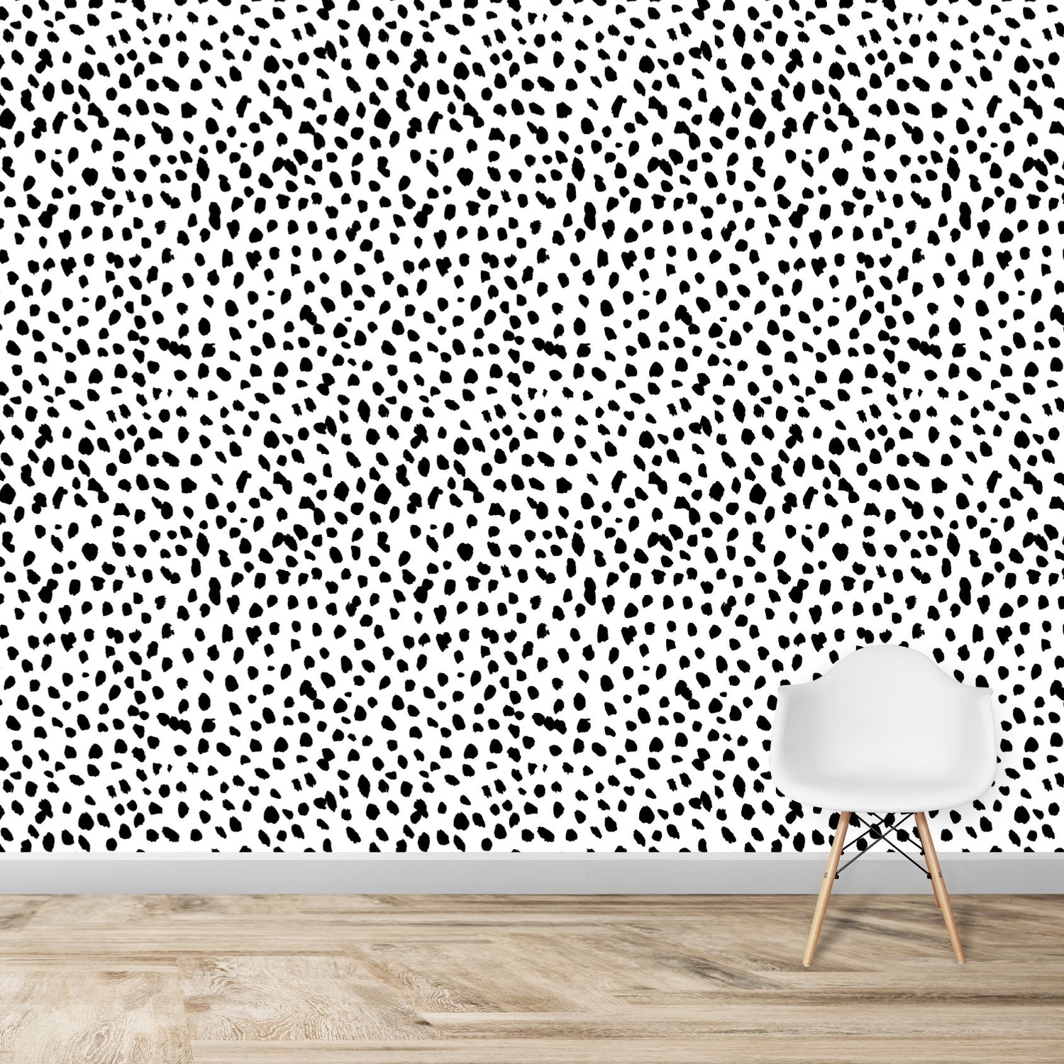 Dalmatian Spotty Wallpaper Repeat Pattern | Black - Munks and Me Wallpaper