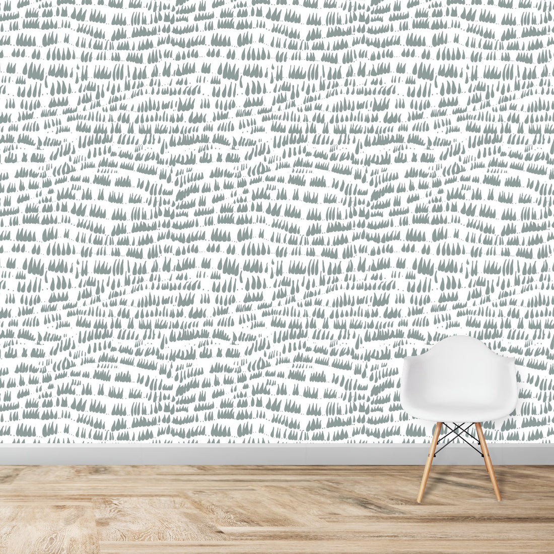 Daphne Drops Wallpaper Repeat Pattern | Blue - Munks and Me Wallpaper