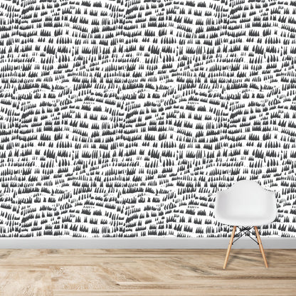 Daphne Drops Wallpaper Repeat Pattern | Charcoal - Munks and Me Wallpaper