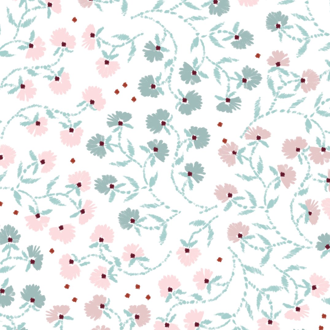 Dear Blooms Floral Wallpaper Repeat Pattern - Munks and Me Wallpaper