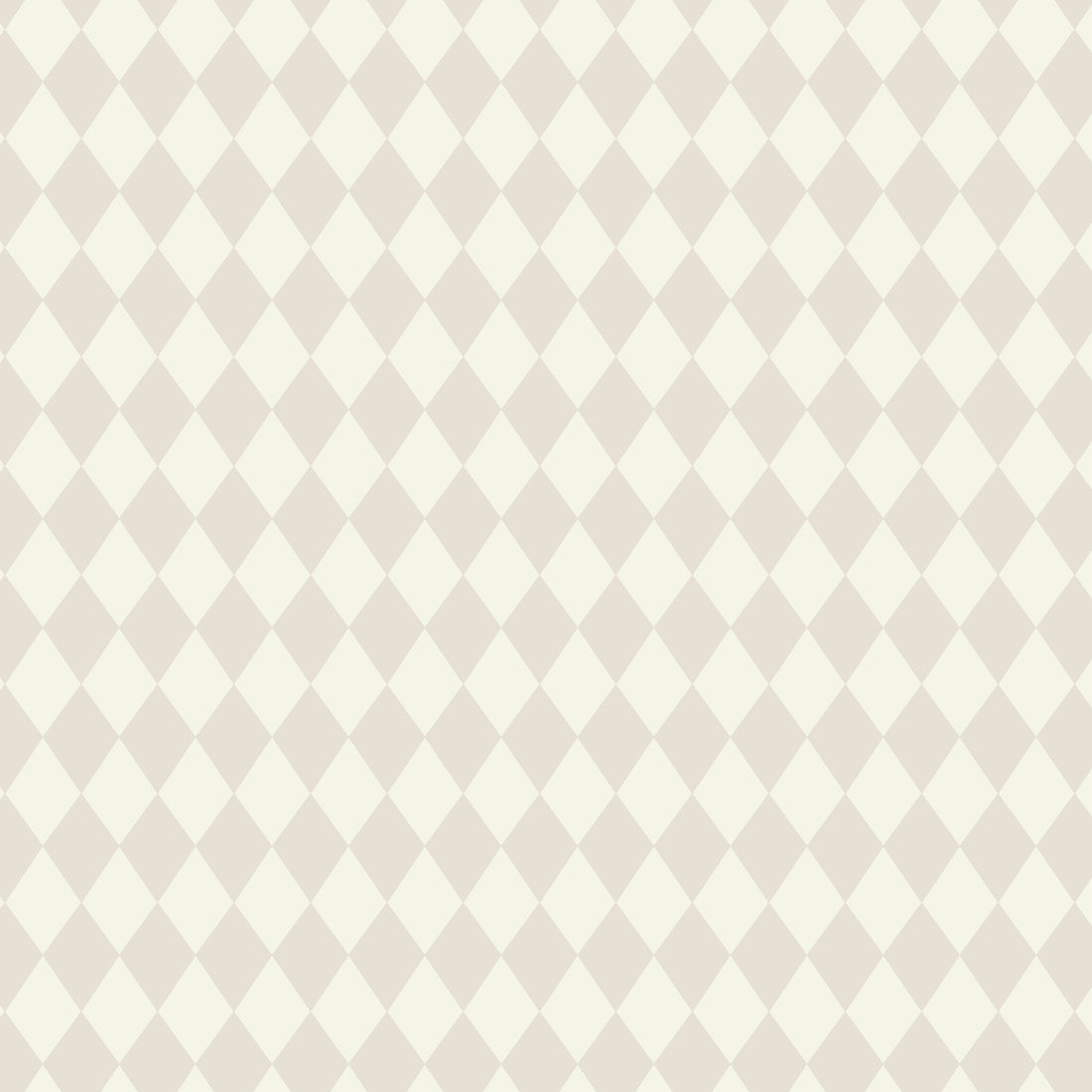 Diamond Dancer Wallpaper, Cream features a seamless harlequin pattern with alternating light beige and off-white diamonds, offering a subtle, neutral geometric background perfect for cream or textured wallpaper designs.