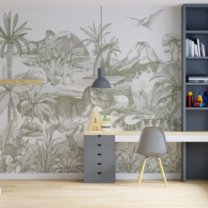 Dinosaur World Wallpaper Mural - Munks and Me Wallpaper