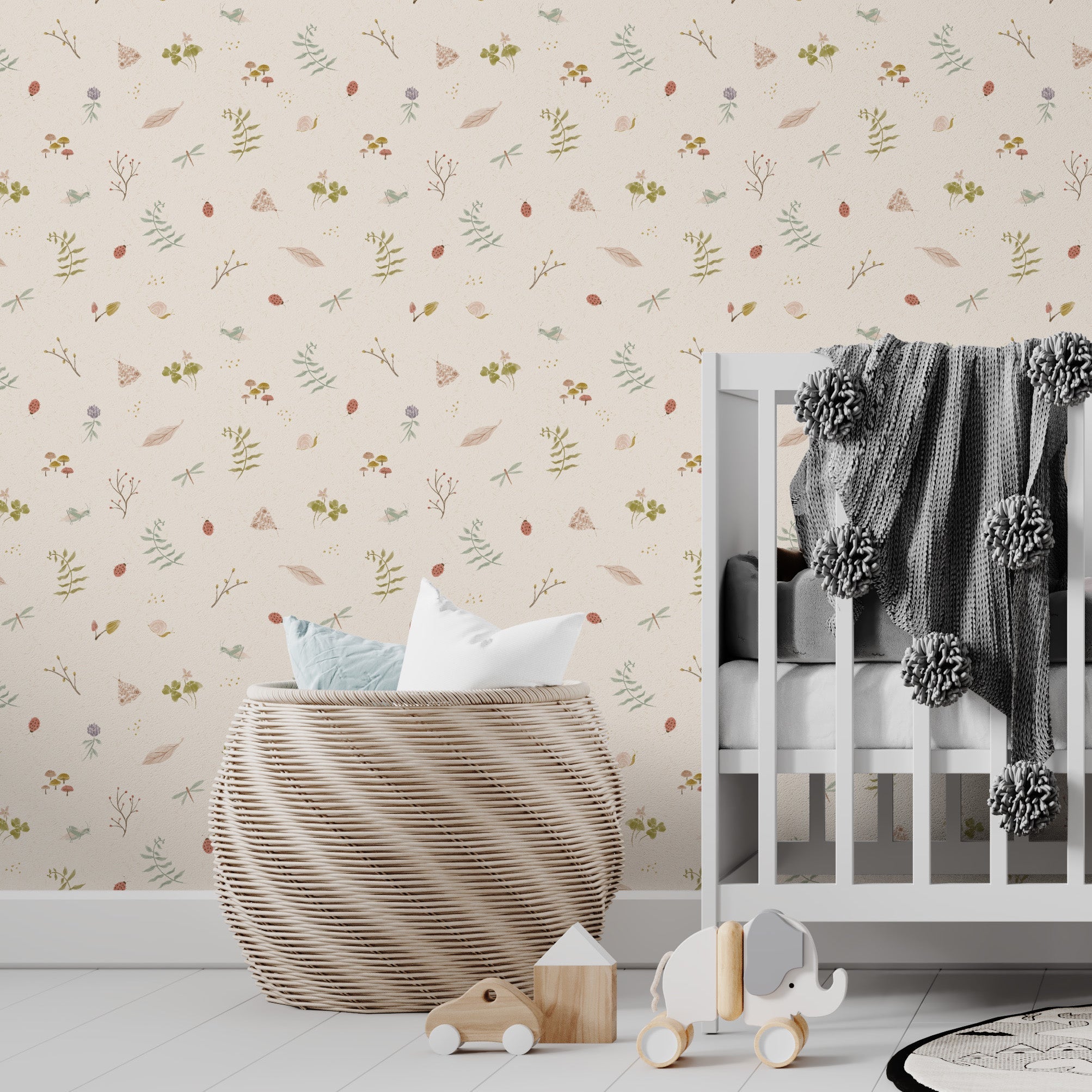 Elsies Verdant Garden Wallpaper Repeat Pattern | Sample - Munks and Me Wallpaper