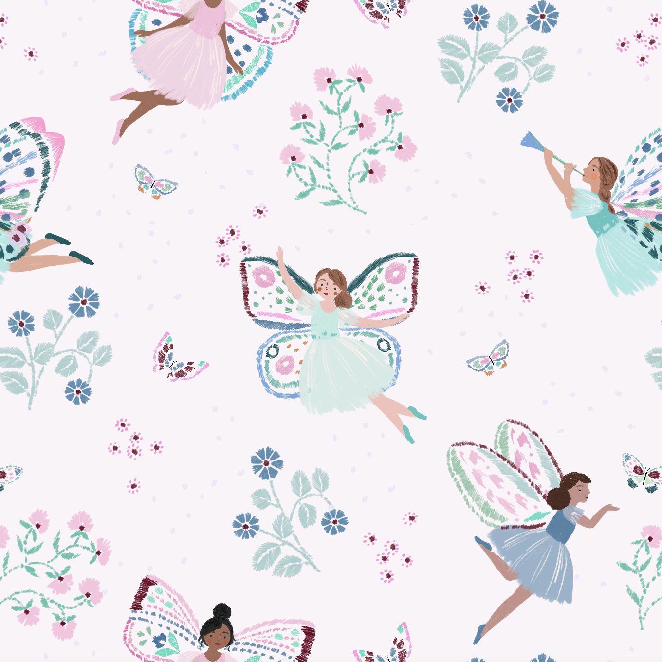 Fairy Wonderland Purple Wallpaper | Sample - Munks and Me Wallpaper