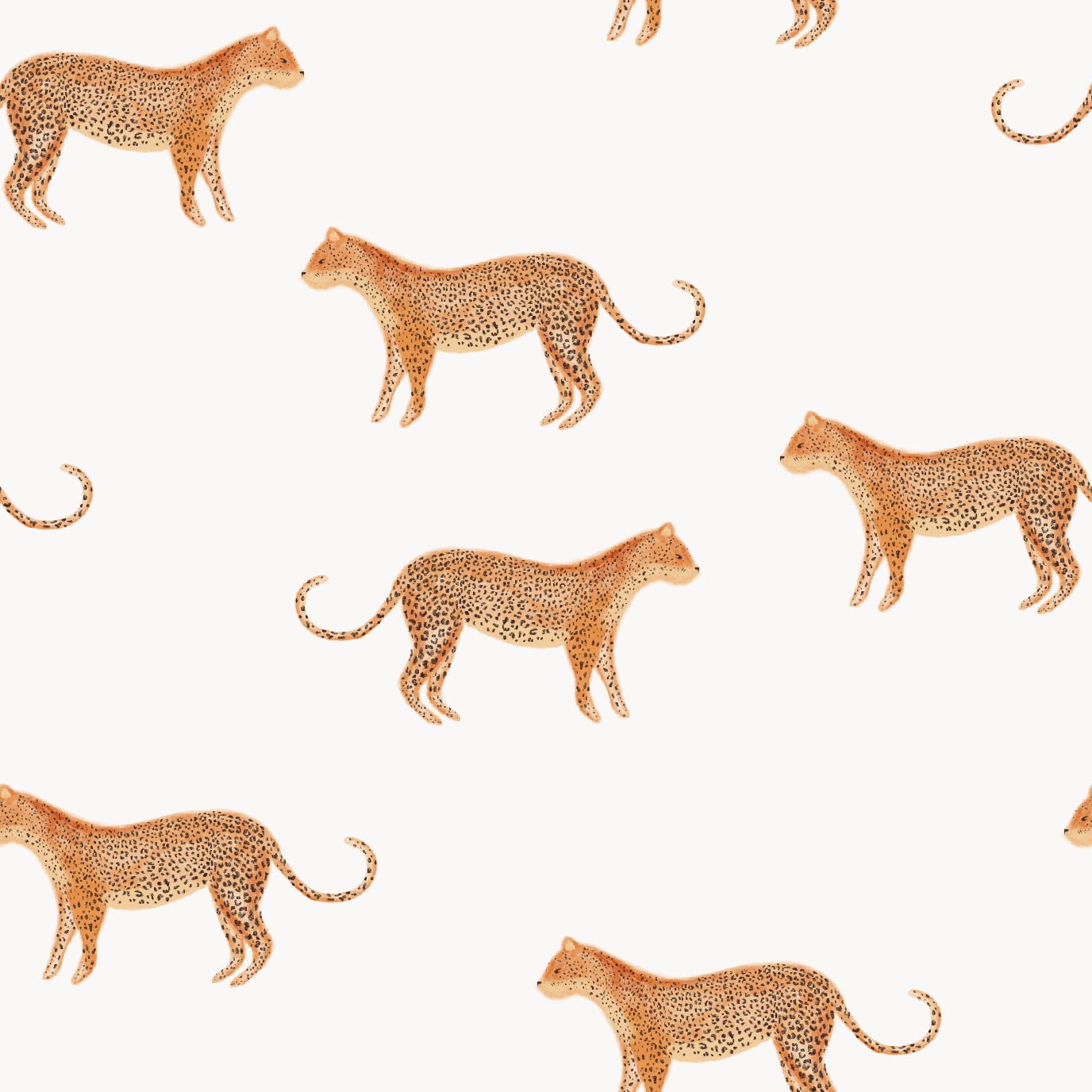 Goldies Cheetah Repeat Pattern Cream : Munks and Me - Nursery