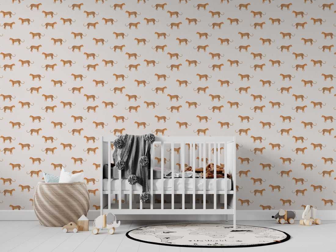 Goldies Cheetah Repeat Pattern Pink - Munks and Me Wallpaper