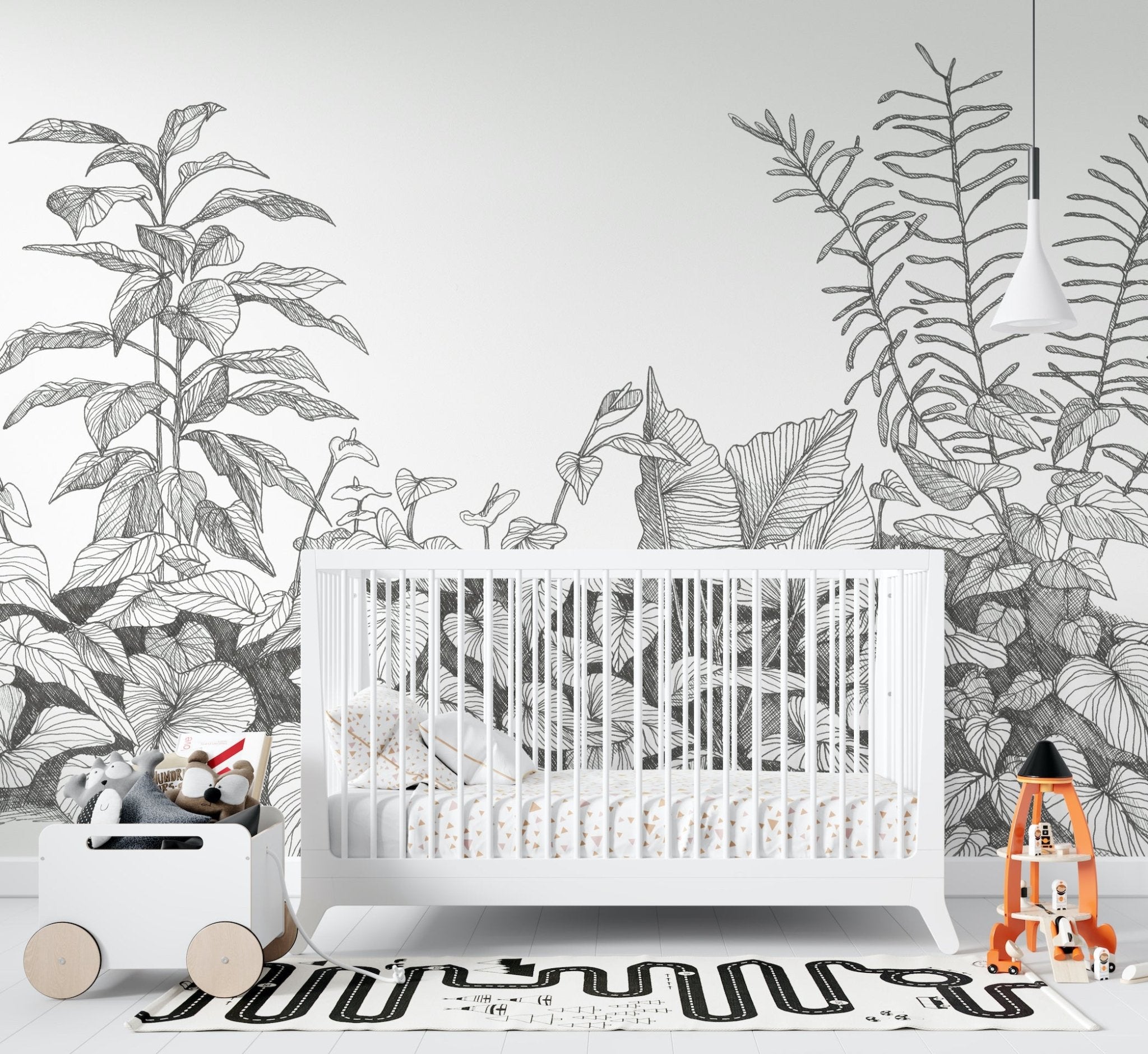 Greenhouse Wallpaper Mural | Charcoal - Munks and Me Wallpaper